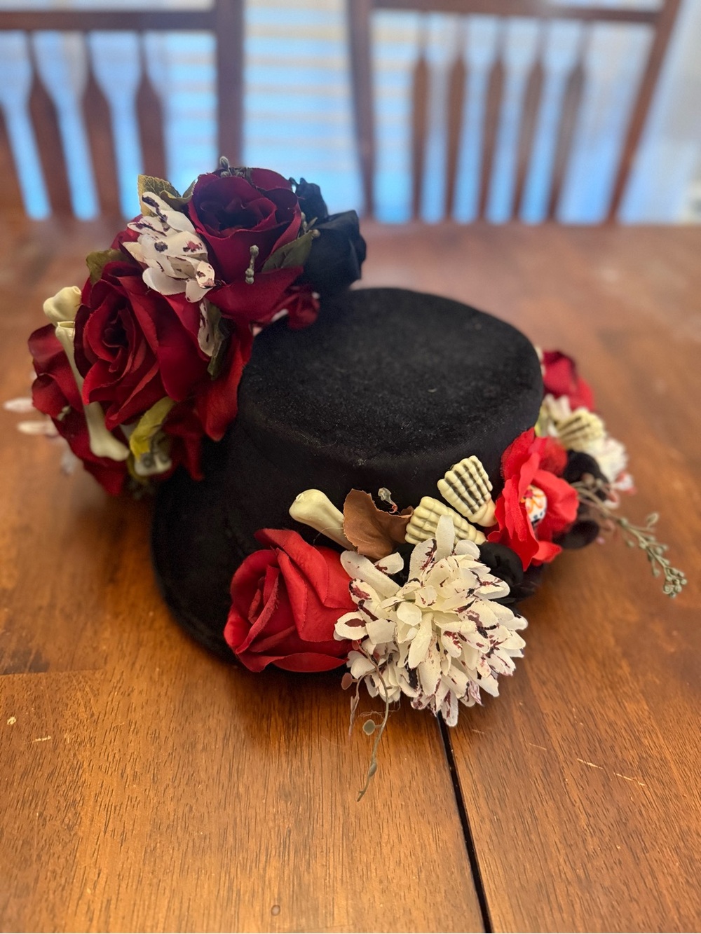 Custom made dia de los muertos hat and hair band